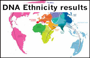 DNA ethnicity results. Click to view.